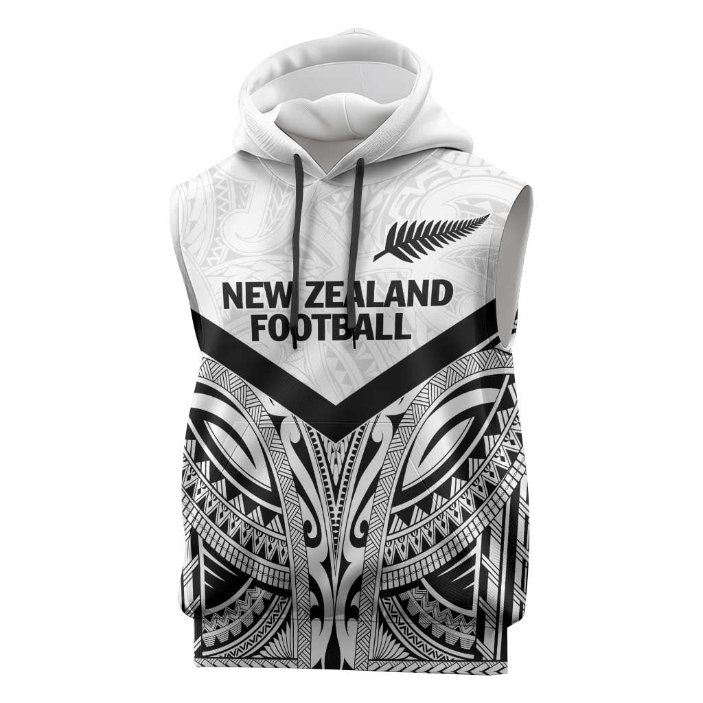 New Zealand Football Custom Sleeveless Hoodie All White Fern Go Champions - Aussie Hoodie