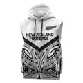 New Zealand Football Custom Sleeveless Hoodie All White Fern Go Champions - Aussie Hoodie