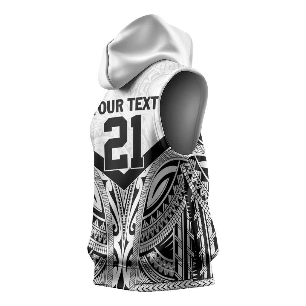 New Zealand Football Custom Sleeveless Hoodie All White Fern Go Champions - Aussie Hoodie