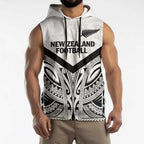 New Zealand Football Custom Sleeveless Hoodie All White Fern Go Champions - Aussie Hoodie