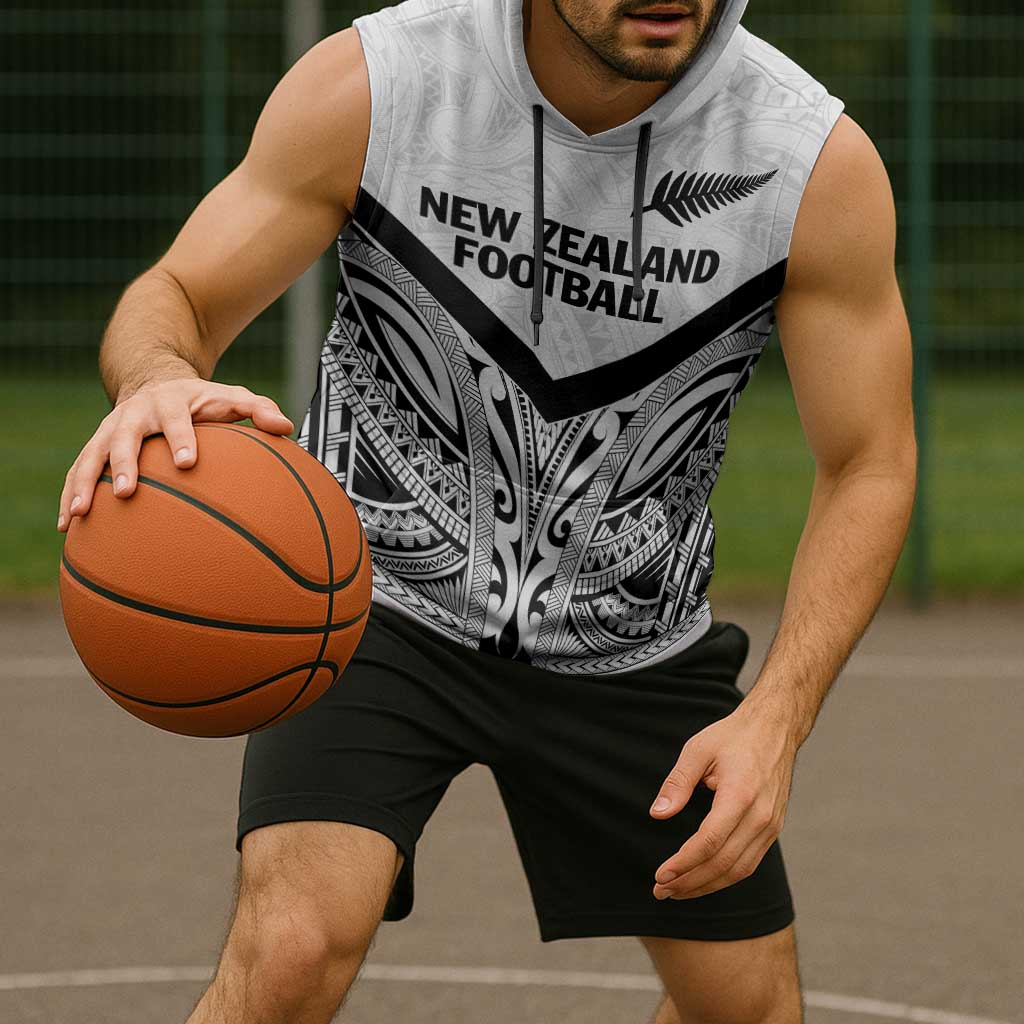 New Zealand Football Custom Sleeveless Hoodie All White Fern Go Champions - Aussie Hoodie