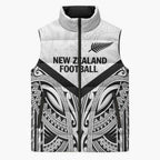 New Zealand Football Custom Sleeveless Puffer Jacket All White Fern Go Champions - Aussie Hoodie