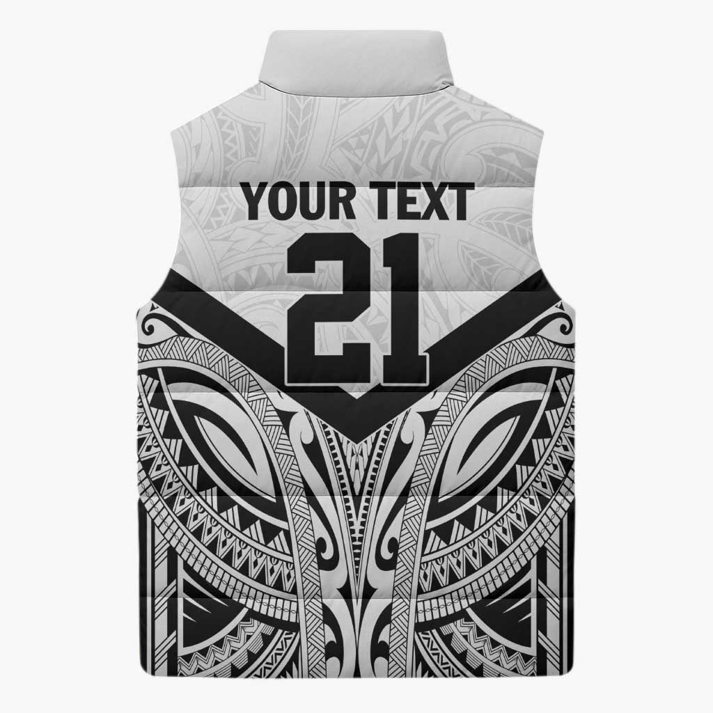 New Zealand Football Custom Sleeveless Puffer Jacket All White Fern Go Champions - Aussie Hoodie