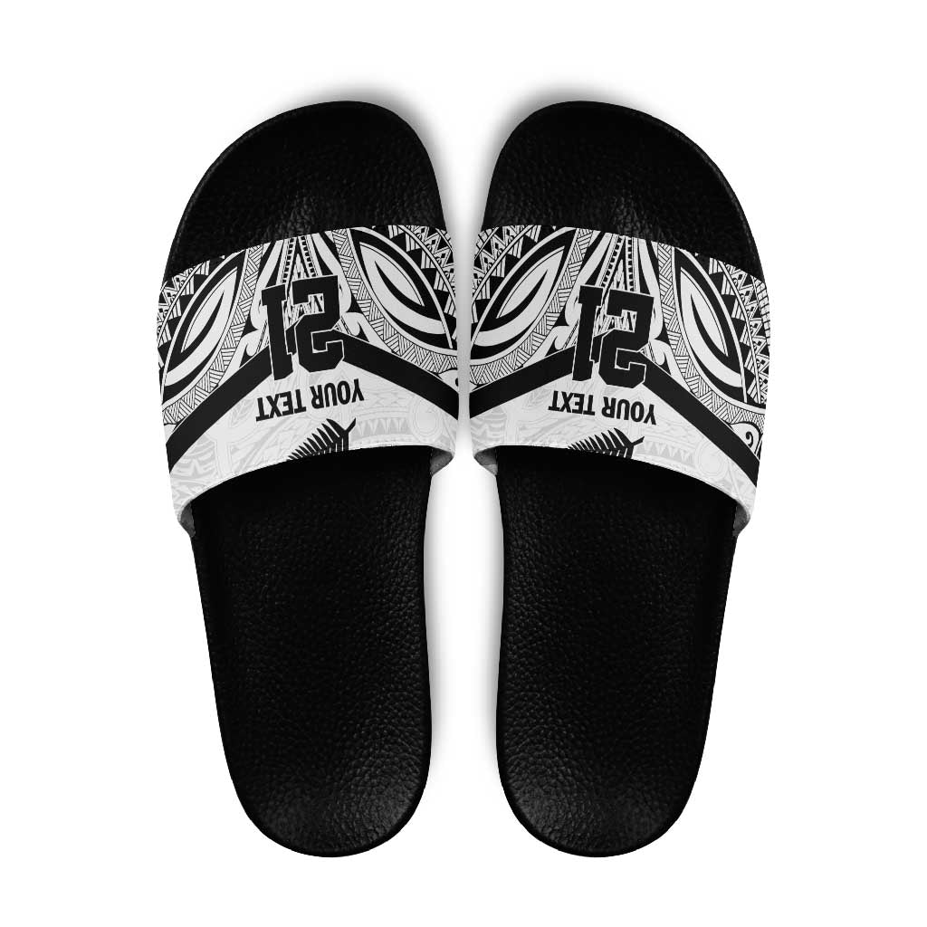 New Zealand Football Custom Slide Sandals All White Fern Go Champions - Aussie Hoodie