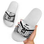 New Zealand Football Custom Slide Sandals All White Fern Go Champions - Aussie Hoodie