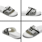 New Zealand Football Custom Slide Sandals All White Fern Go Champions - Aussie Hoodie