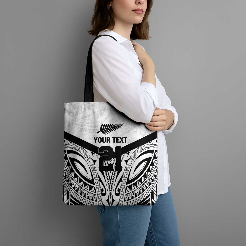 New Zealand Football Custom Tote Bag All White Fern Go Champions - Aussie Hoodie