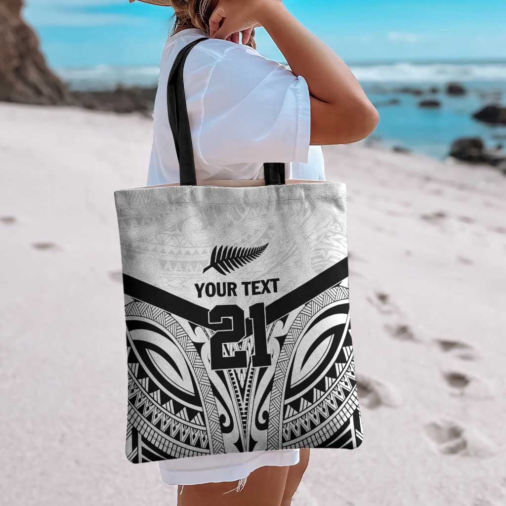 New Zealand Football Custom Tote Bag All White Fern Go Champions - Aussie Hoodie
