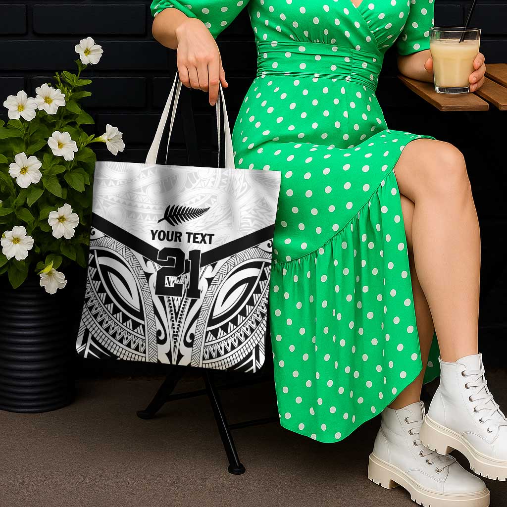 New Zealand Football Custom Tote Bag All White Fern Go Champions - Aussie Hoodie