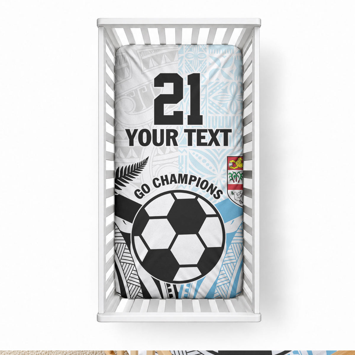 New Zealand-Fiji Football Custom Baby Bed Cover Together Go Champions