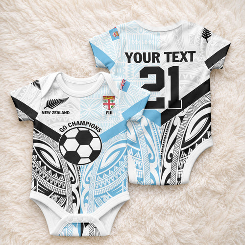 New Zealand-Fiji Football Custom Baby Onesie Together Go Champions