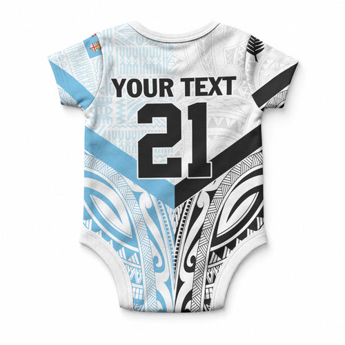 New Zealand-Fiji Football Custom Baby Onesie Together Go Champions