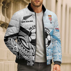 New Zealand-Fiji Football Custom Bomber Puffer Jacket Together Go Champions - Aussie Hoodie