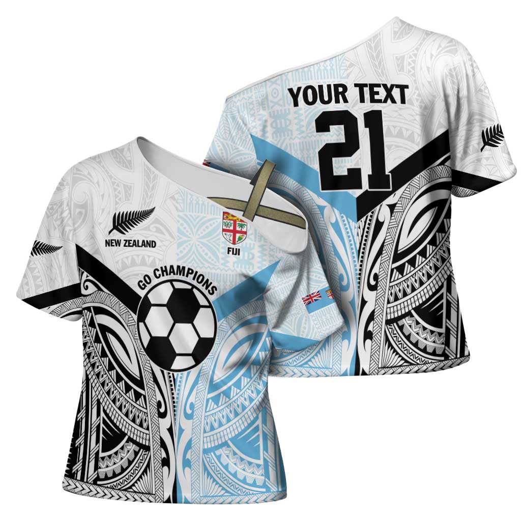 New Zealand-Fiji Football Custom Cross Shoulder Shirt Together Go Champions - Aussie Hoodie