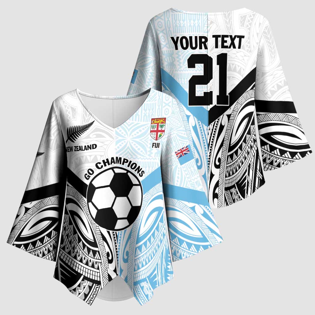 New Zealand-Fiji Football Custom Kimono Sleeve Blouse Together Go Champions - Aussie Hoodie