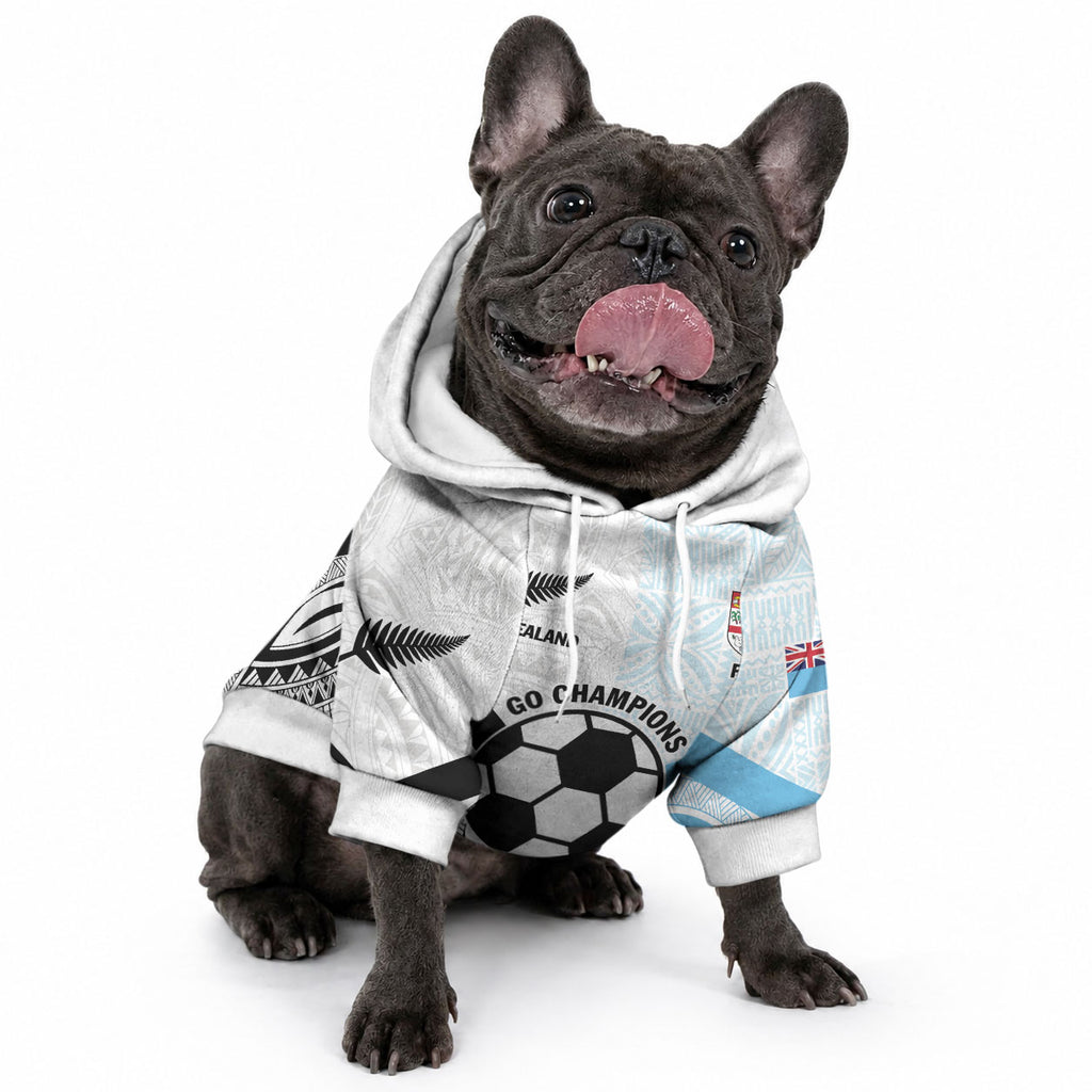 New Zealand-Fiji Football Custom Pet Hoodie Together Go Champions