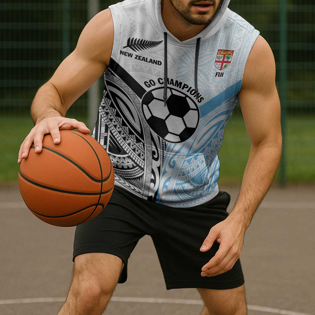 New Zealand-Fiji Football Custom Sleeveless Hoodie Together Go Champions - Aussie Hoodie