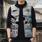 New Zealand-Fiji Football Custom Sleeveless Puffer Jacket Together Go Champions - Aussie Hoodie