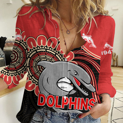 NRL Redcliffe Dolphins Women Casual Shirt LT9