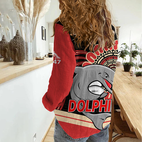 NRL Redcliffe Dolphins Women Casual Shirt LT9