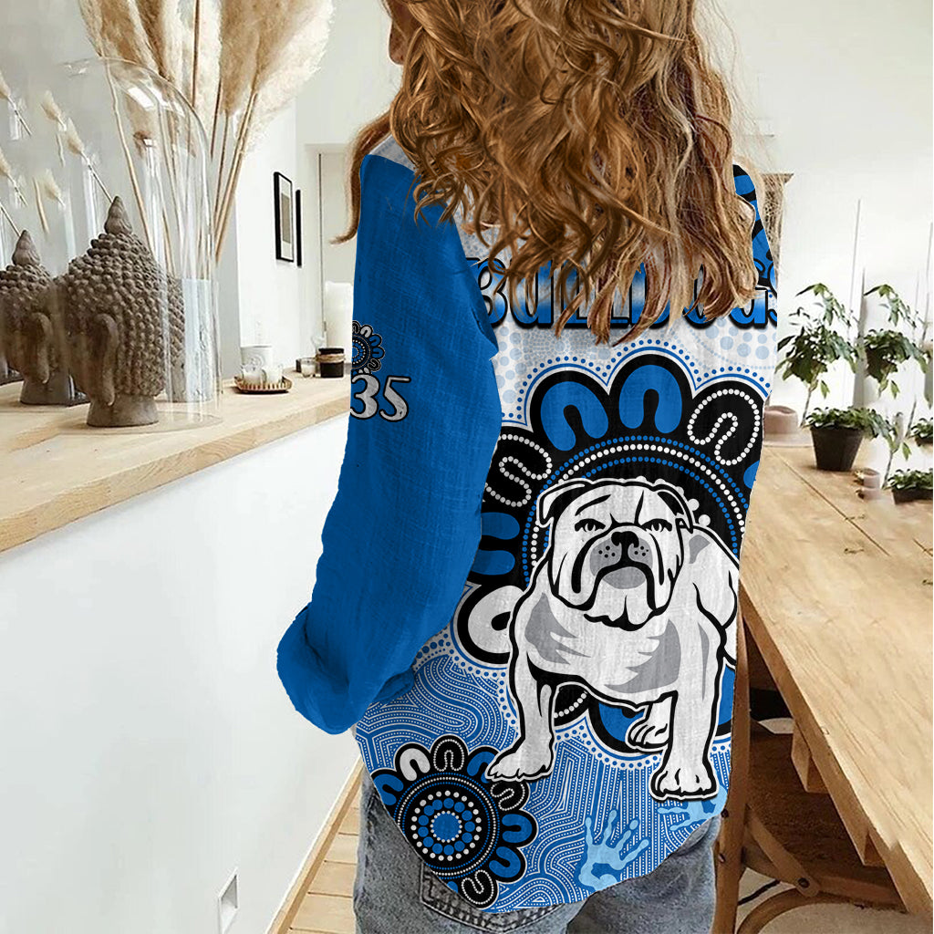 NRL Canterbury-Bankstown Bulldogs Rugby Berries 1935 Aboriginal Women Casual Shirt LT9