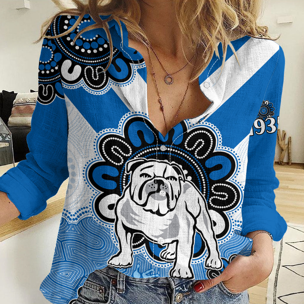 (Custom Personalised) NRL Canterbury-Bankstown Bulldogs Rugby Berries 1935 Aboriginal Women Casual Shirt LT9