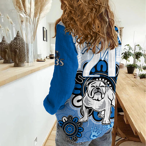 (Custom Personalised) NRL Canterbury-Bankstown Bulldogs Rugby Berries 1935 Aboriginal Women Casual Shirt LT9