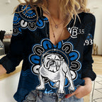 (Custom Personalised) NRL Canterbury-Bankstown Bulldogs Rugby Berries 1935 Aboriginal No2 Women Casual Shirt LT9