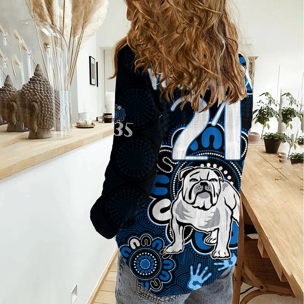 (Custom Personalised) NRL Canterbury-Bankstown Bulldogs Rugby Berries 1935 Aboriginal No2 Women Casual Shirt LT9