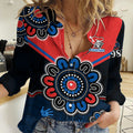 NRL Newcastle Knights Rugby Novocastrians 1987 Aboriginal Women Casual Shirt LT9