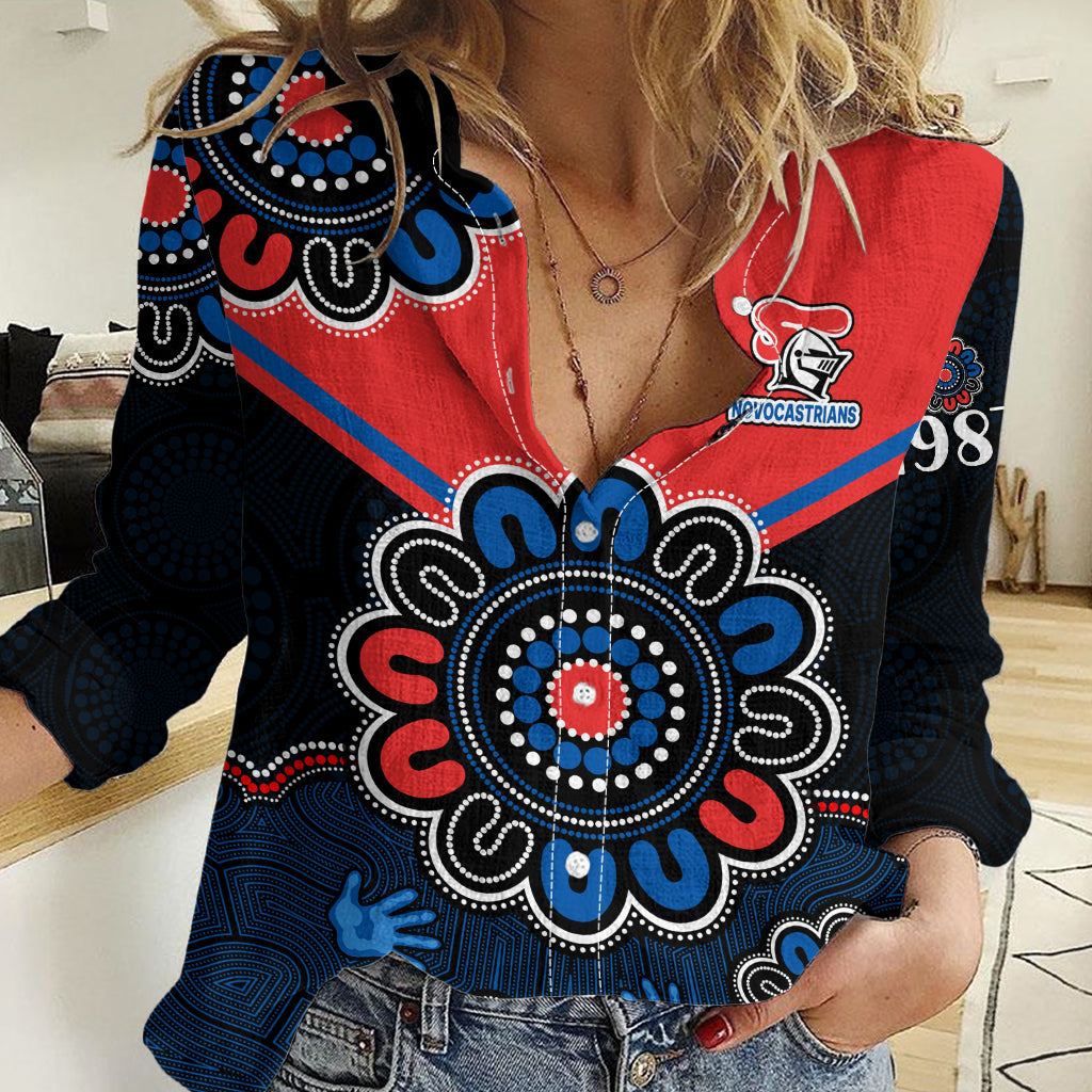 (Custom Personalised) NRL Newcastle Knights Rugby Novocastrians 1987 Aboriginal Women Casual Shirt LT9