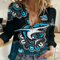 NRL Cronulla-Sutherland Sharks Rugby Sharkies 1963 Aboriginal Women Casual Shirt LT9