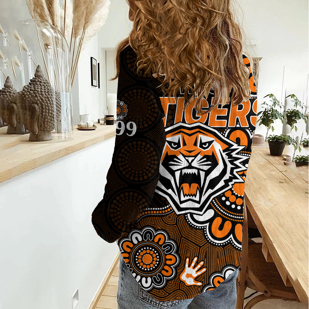 NRL Wests Tigers Rugby Founded 1999 Aboriginal Women Casual Shirt LT9