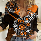 (Custom Personalised) NRL Wests Tigers Rugby Founded 1999 Aboriginal Women Casual Shirt LT9