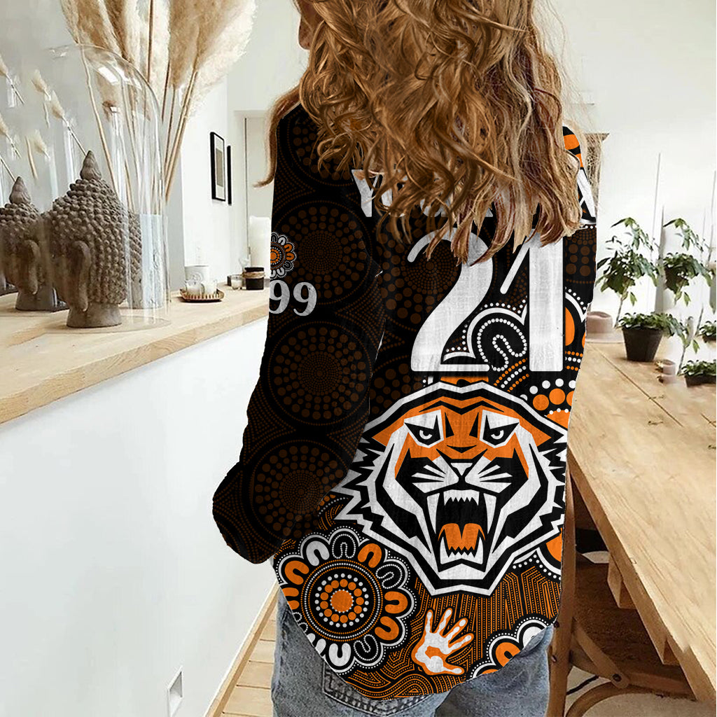 (Custom Personalised) NRL Wests Tigers Rugby Founded 1999 Aboriginal Women Casual Shirt LT9