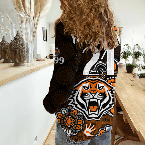 (Custom Personalised) NRL Wests Tigers Rugby Founded 1999 Aboriginal Women Casual Shirt LT9