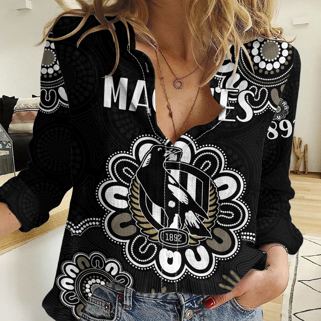 AFL Collingwood Magpies Football Magpies 1892 Women Casual Shirt LT9