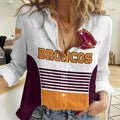 2023 Brisbane Broncos NRL Women Casual Shirt No2 LT9