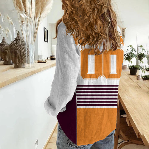 (Custom Text And Number) 2023 Brisbane Broncos NRL Women Casual Shirt No2 LT9