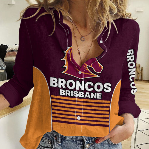 2023 Brisbane Broncos NRL Women Casual Shirt No3 LT9