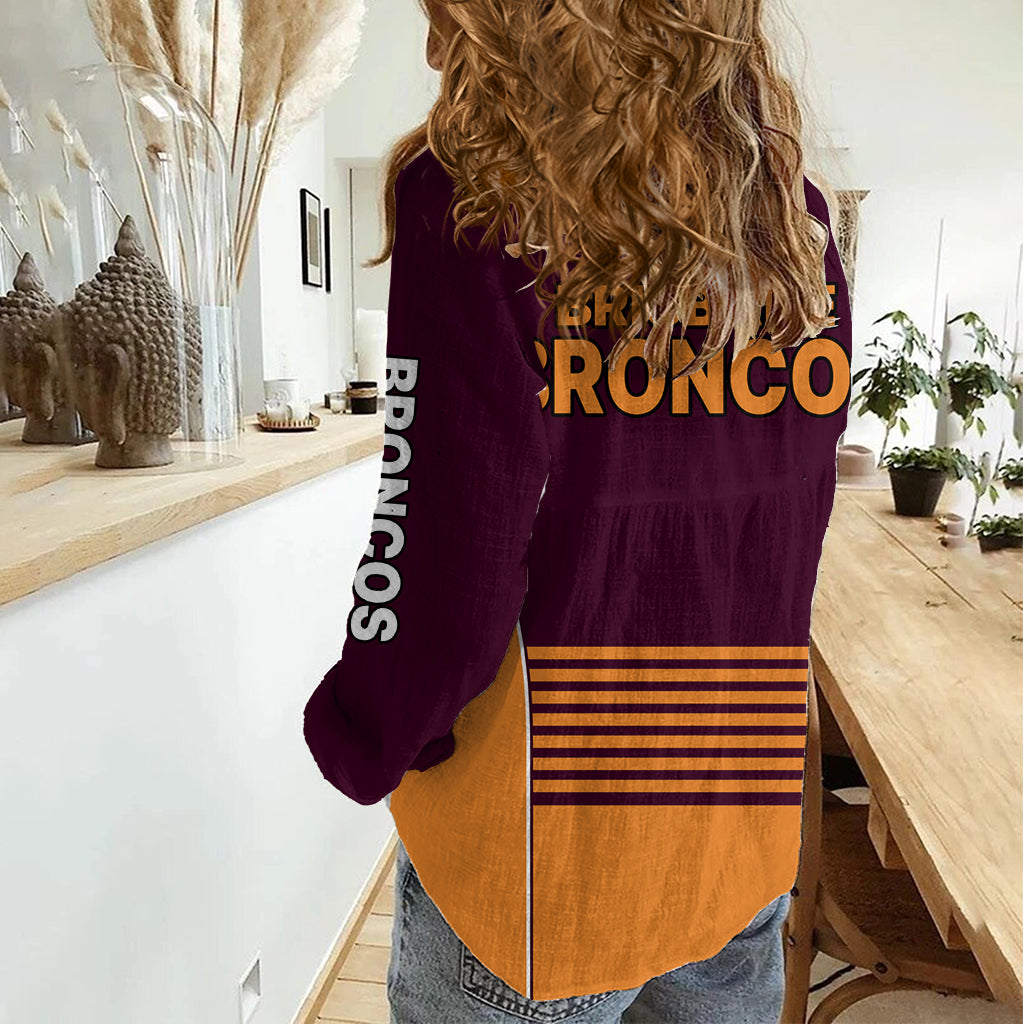 2023 Brisbane Broncos NRL Women Casual Shirt No3 LT9