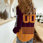 (Custom Text And Number) 2023 Brisbane Broncos NRL Women Casual Shirt No3 LT9