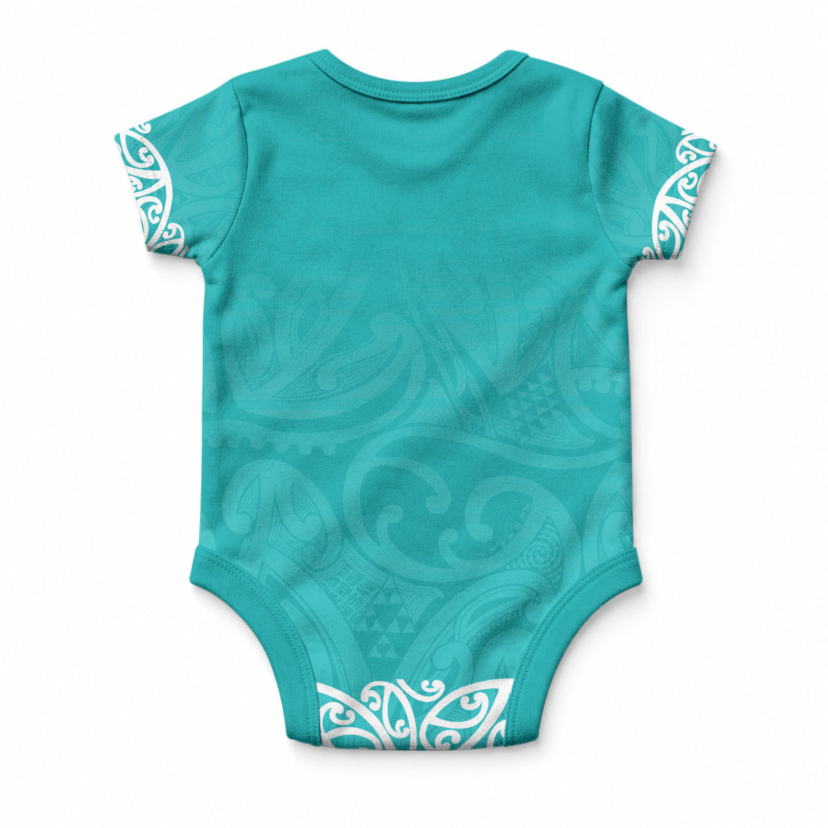New Zealand Nurses Week Baby Onesie Maori Kowhaiwhai Cyan Tribal