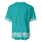 New Zealand Nurses Week Baseball Jersey Maori Kowhaiwhai Cyan Tribal