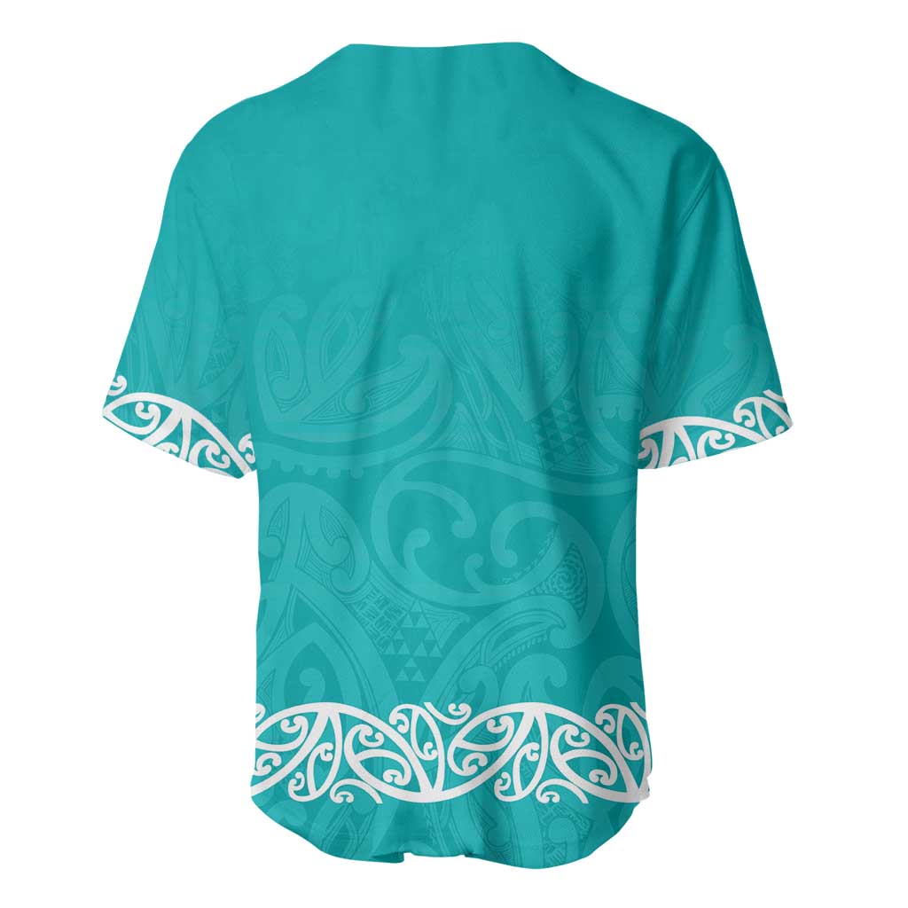 New Zealand Nurses Week Baseball Jersey Maori Kowhaiwhai Cyan Tribal