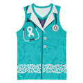 New Zealand Nurses Week Basketball Jersey Maori Kowhaiwhai Cyan Tribal
