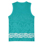 New Zealand Nurses Week Basketball Jersey Maori Kowhaiwhai Cyan Tribal