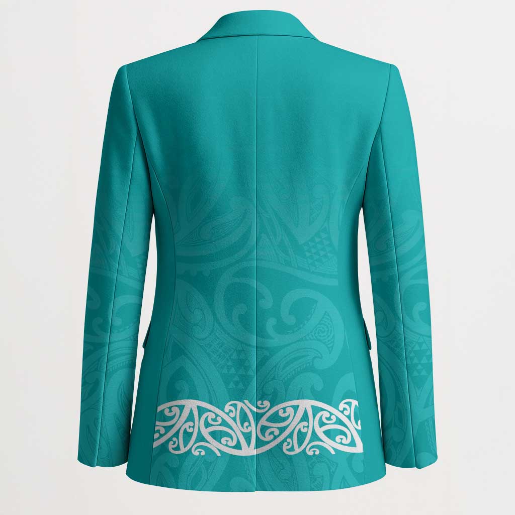 New Zealand Nurses Week Blazer Maori Kowhaiwhai Cyan Tribal