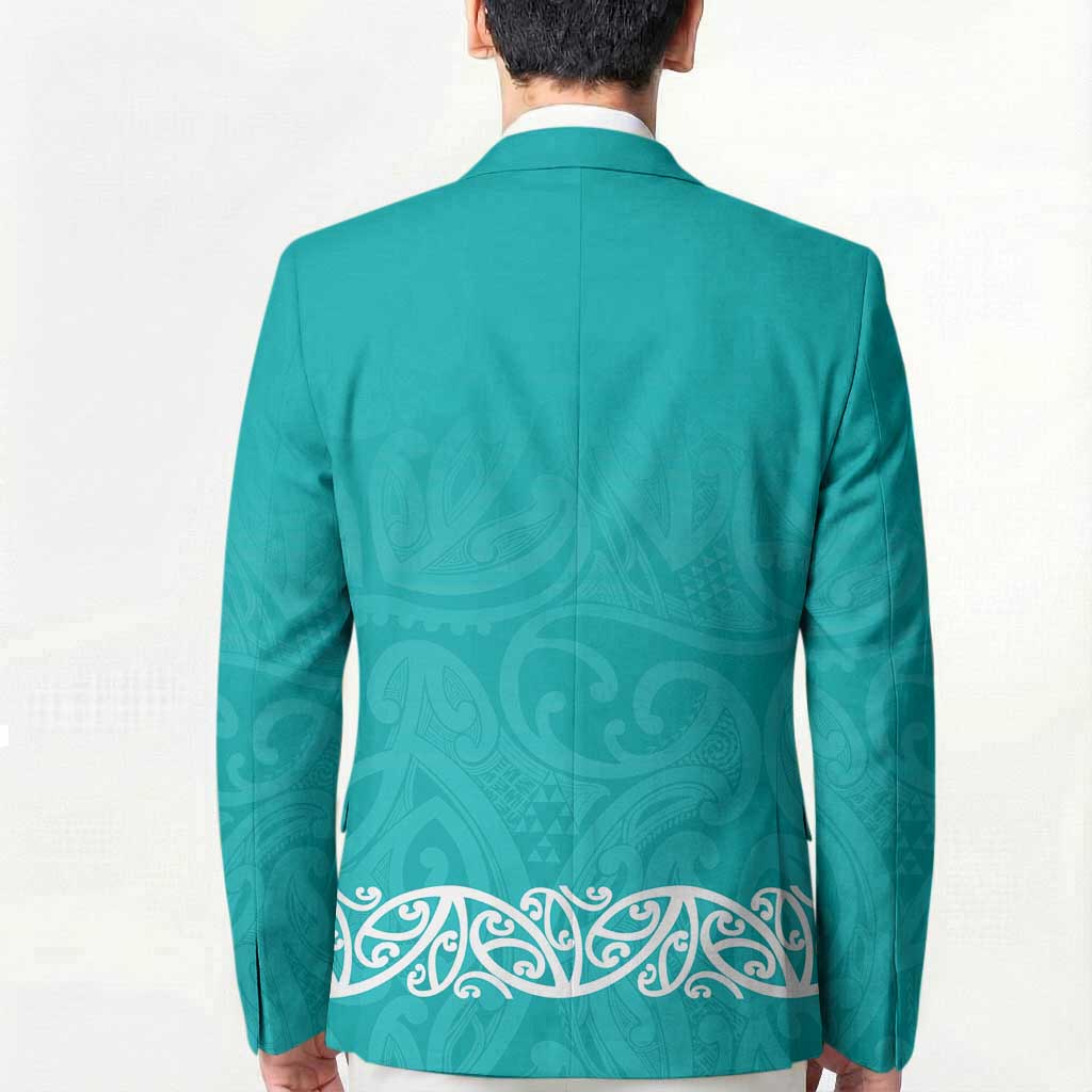 New Zealand Nurses Week Blazer Maori Kowhaiwhai Cyan Tribal