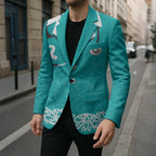 New Zealand Nurses Week Blazer Maori Kowhaiwhai Cyan Tribal